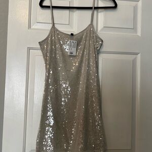 H&M Silver Sequin Dress